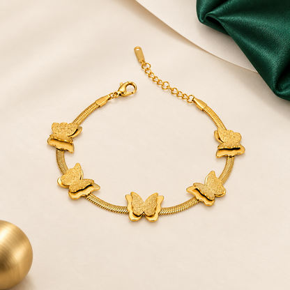 Golden Butterfly Bracelet Chain