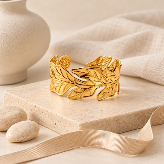 Aurelia Leaf Cuff Bracelet