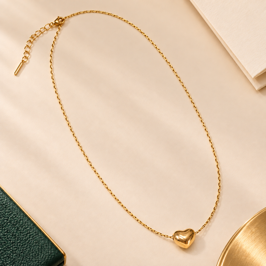 Gold Heart Pendant Chain